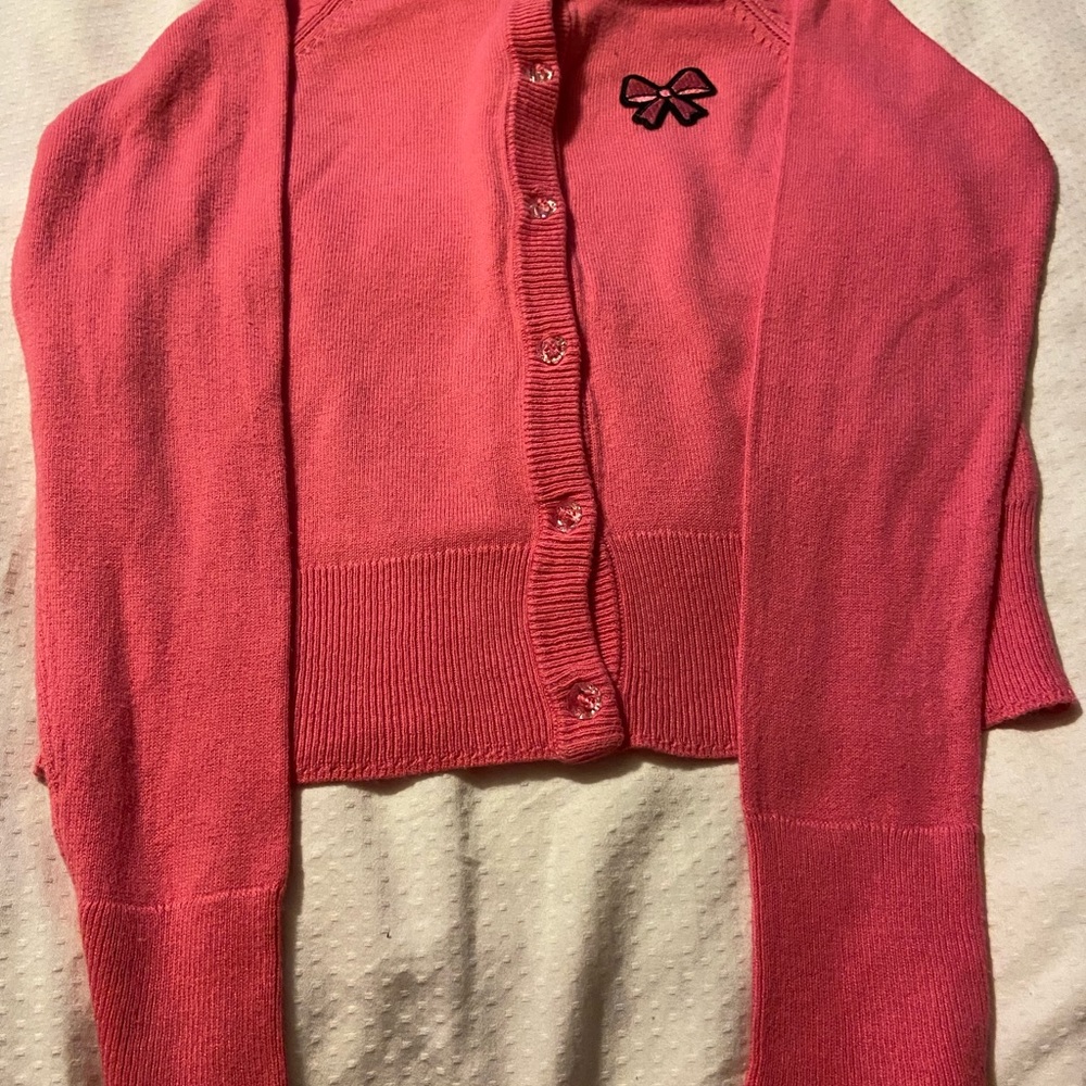 Custom Toddler Girls Pink Cardigan M